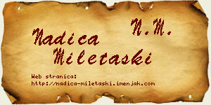 Nadica Miletaški vizit kartica